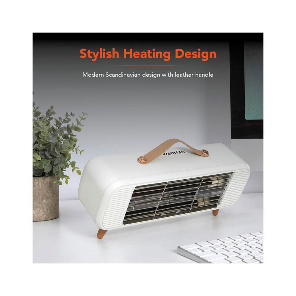 Warmlite Infrared Desk Heater Ultra Quiet & Overheat Protection 350W - Cream