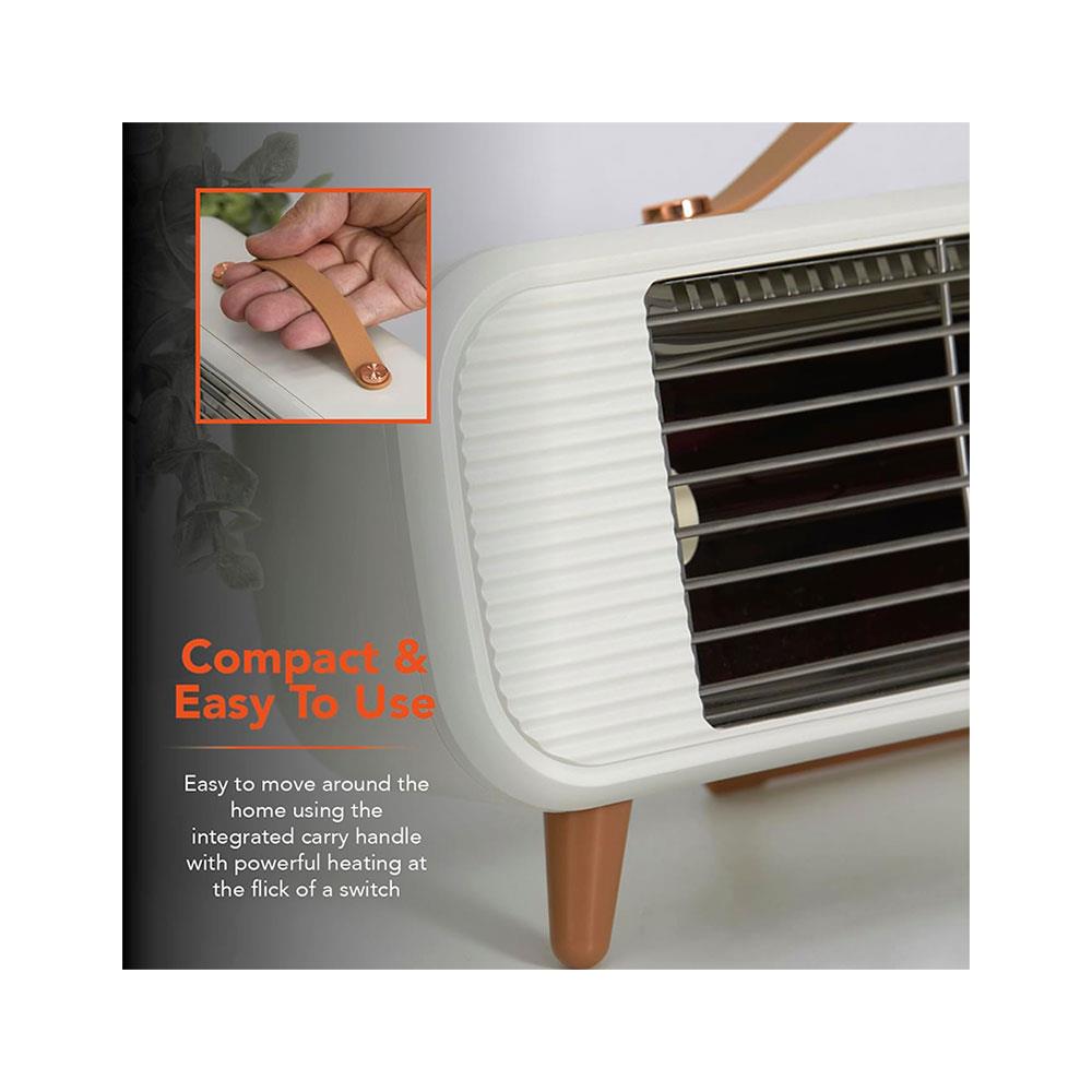 Warmlite Infrared Desk Heater Ultra Quiet & Overheat Protection 350W - Cream