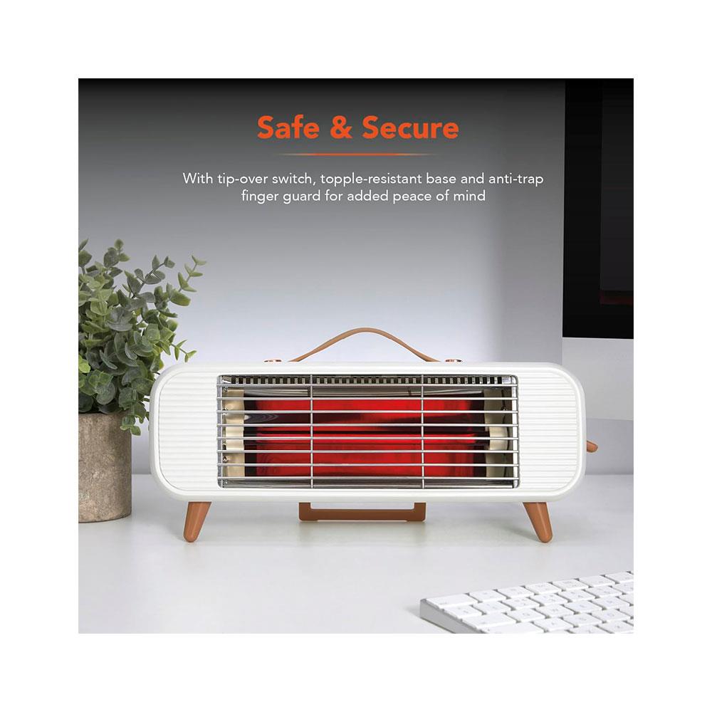 Warmlite Infrared Desk Heater Ultra Quiet & Overheat Protection 350W - Cream