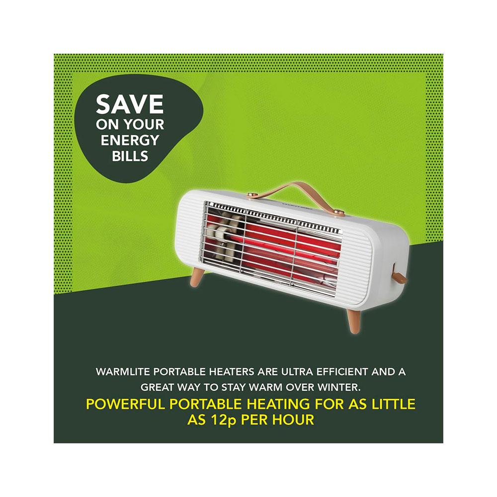 Warmlite Infrared Desk Heater Ultra Quiet & Overheat Protection 350W - Cream