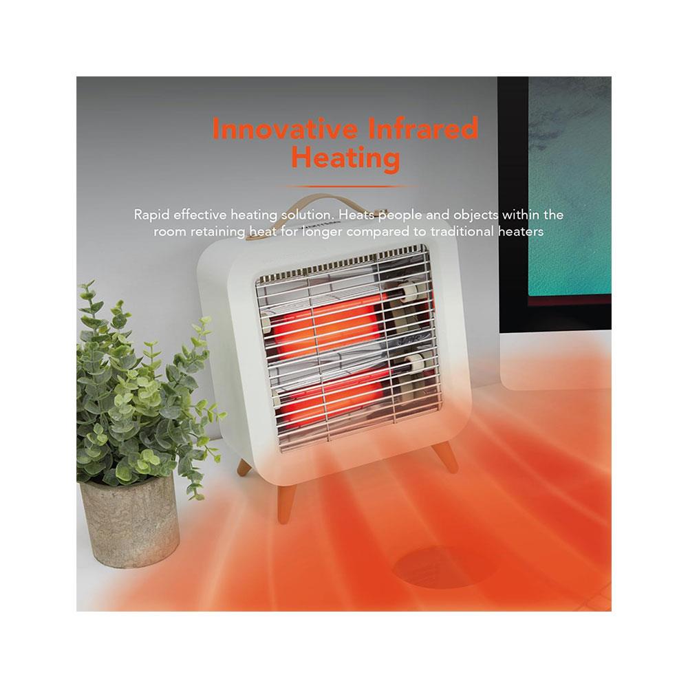 Warmlite Infrared Desk Heater 550W Portable Ultra-Quiet With Overheat Protection - Cream