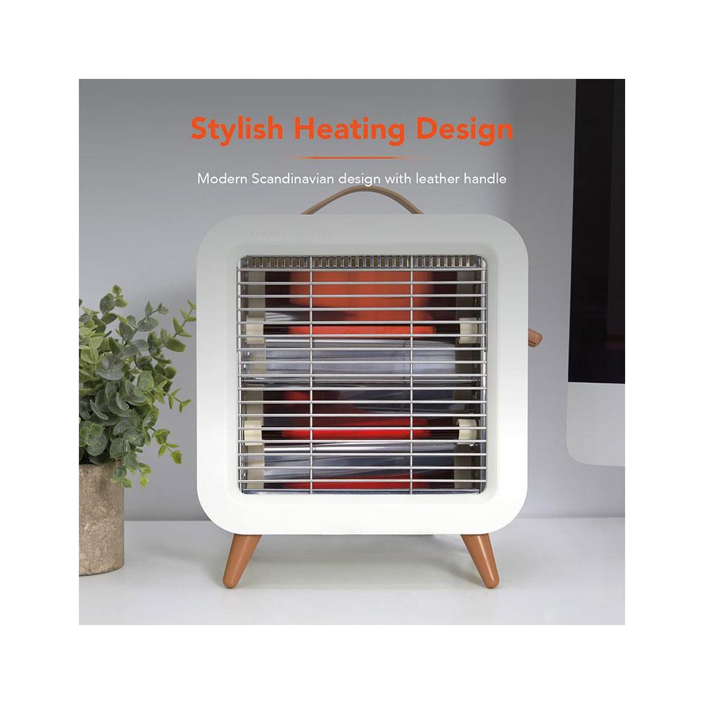 Warmlite Infrared Desk Heater 550W Portable Ultra-Quiet With Overheat Protection - Cream