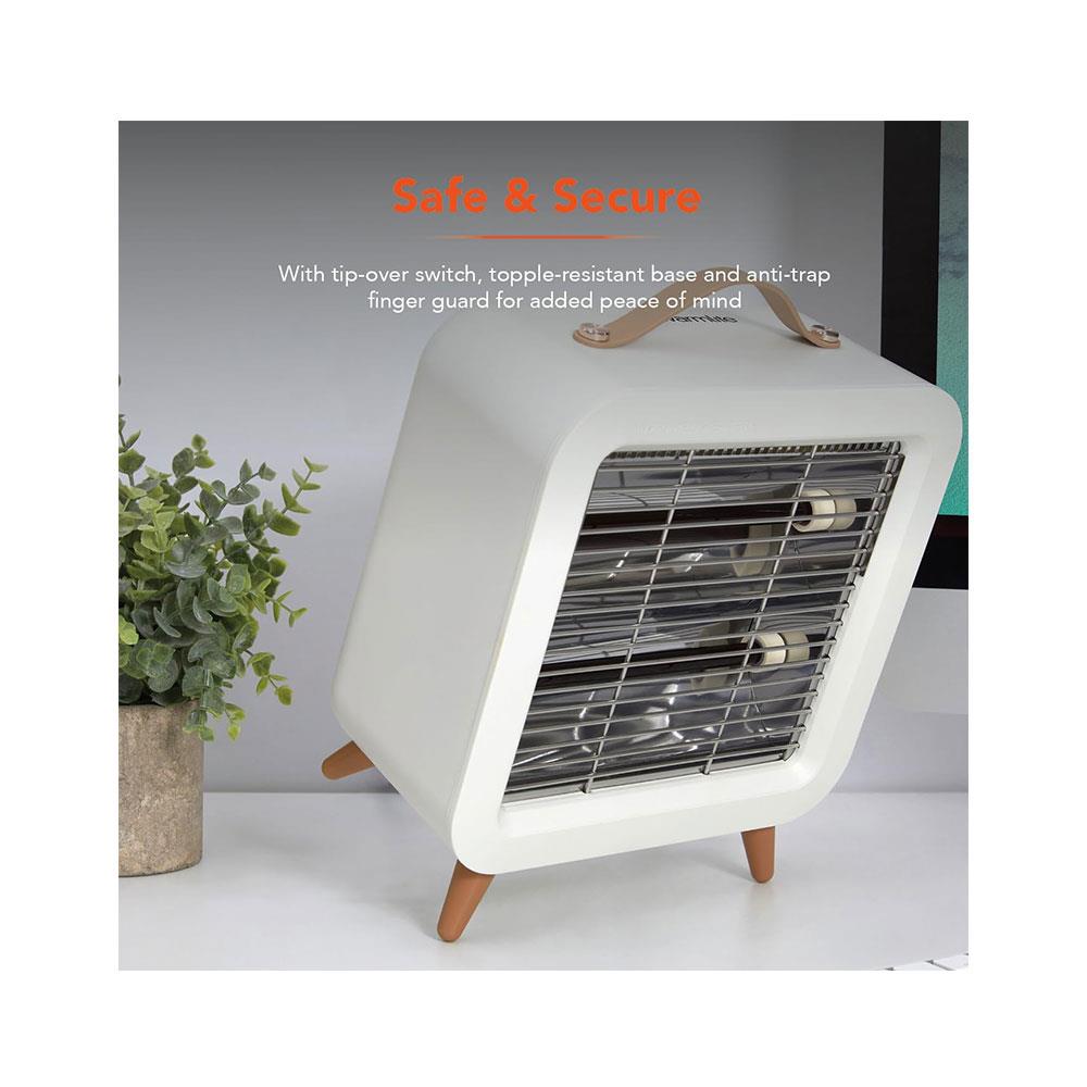 Warmlite Infrared Desk Heater 550W Portable Ultra-Quiet With Overheat Protection - Cream