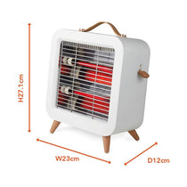 Warmlite Infrared Desk Heater 550W Portable Ultra-Quiet With Overheat Protection - Cream