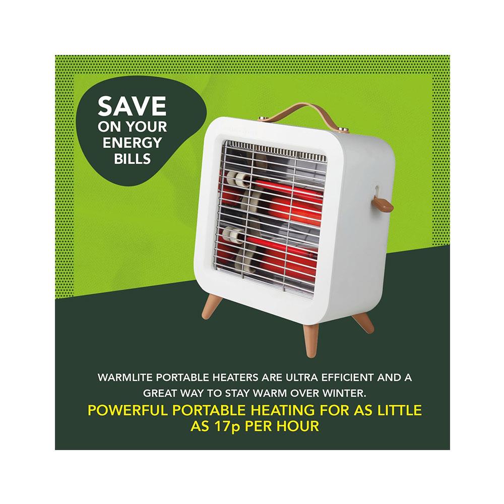 Warmlite Infrared Desk Heater 550W Portable Ultra-Quiet With Overheat Protection - Cream
