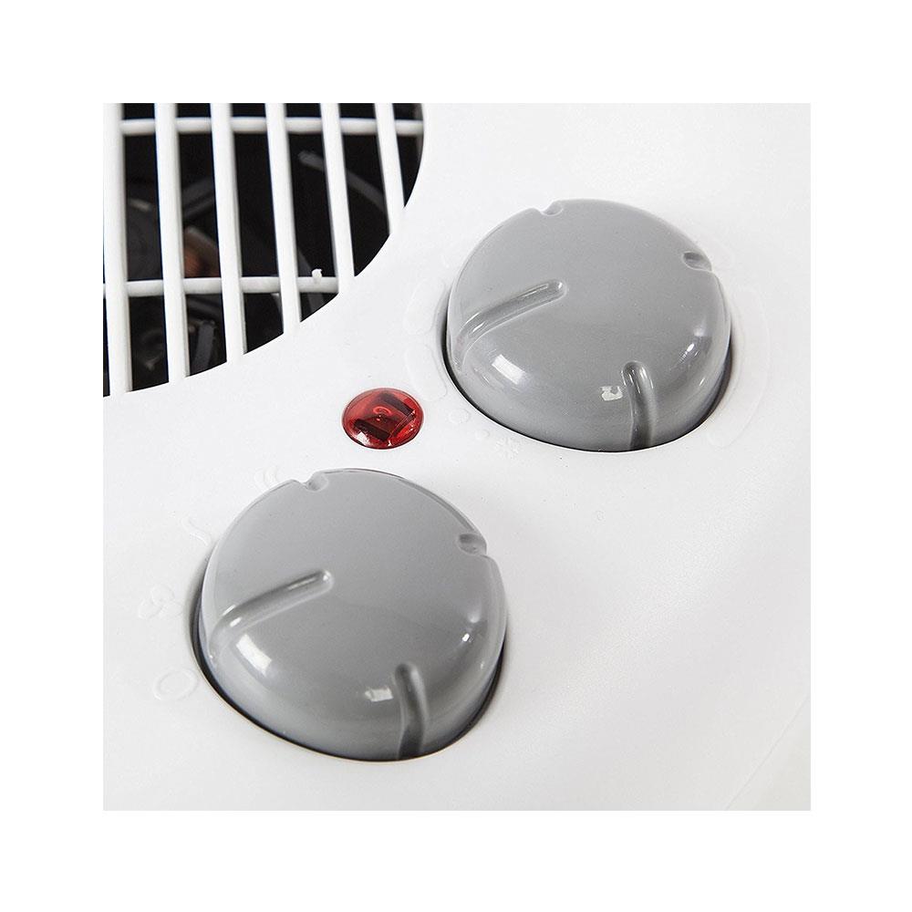 Warmlite Portable Flat Fan Heater With 2 Heat Settings & Overheat Protection 2000W - White