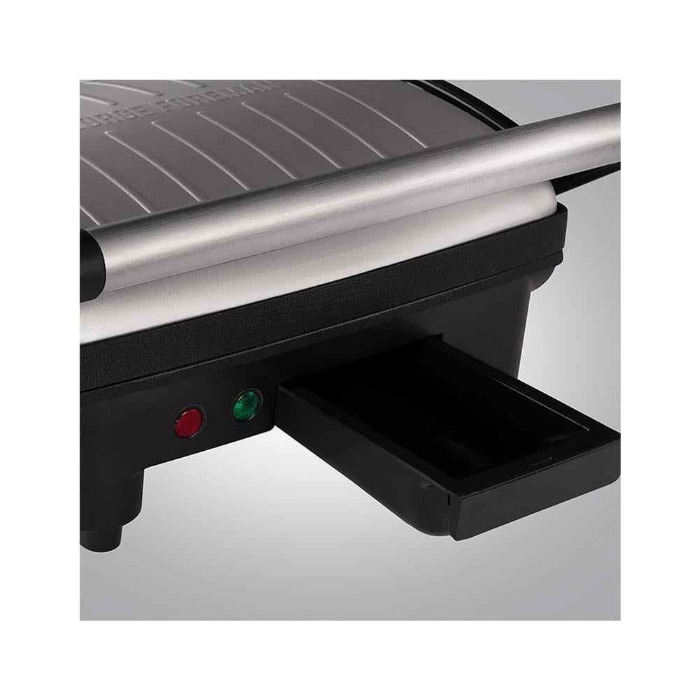 George Foreman Flexe Electric Health Grill Medium Traditional Contact Grill With 180 Degree Hinge 1800W - Silver/Black