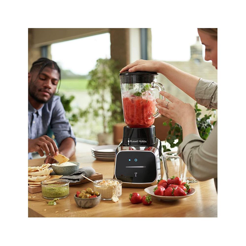 Russell Hobbs Sensigence Jug Blender With Touchscreen Ice Crush & Pulse Function 1000W 1.5 Litres Glass Jug - Black