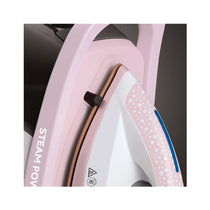 Russell Hobbs Steam Power Pearl Steam Generator Iron Ceramic Soleplate 2600W 1.3 Litres Water Tank - Pink & White
