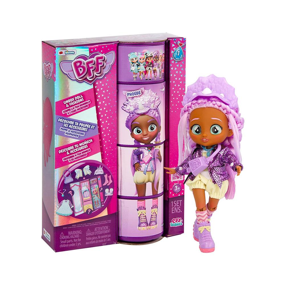 BFF By Cry Babies Series 1 Phoebe Collectible Fashion Doll With Long Hair & 9 Accessories - Multicolour