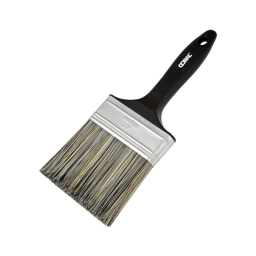 Coral Essentials Wall Paint Brush With Bristle Paintbrush Head For Use With All Paints 4 Inch - Black Secondary image