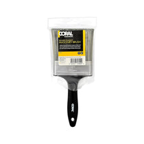 Coral Essentials Wall Paint Brush With Bristle Paintbrush Head For Use With All Paints 4 Inch - Black