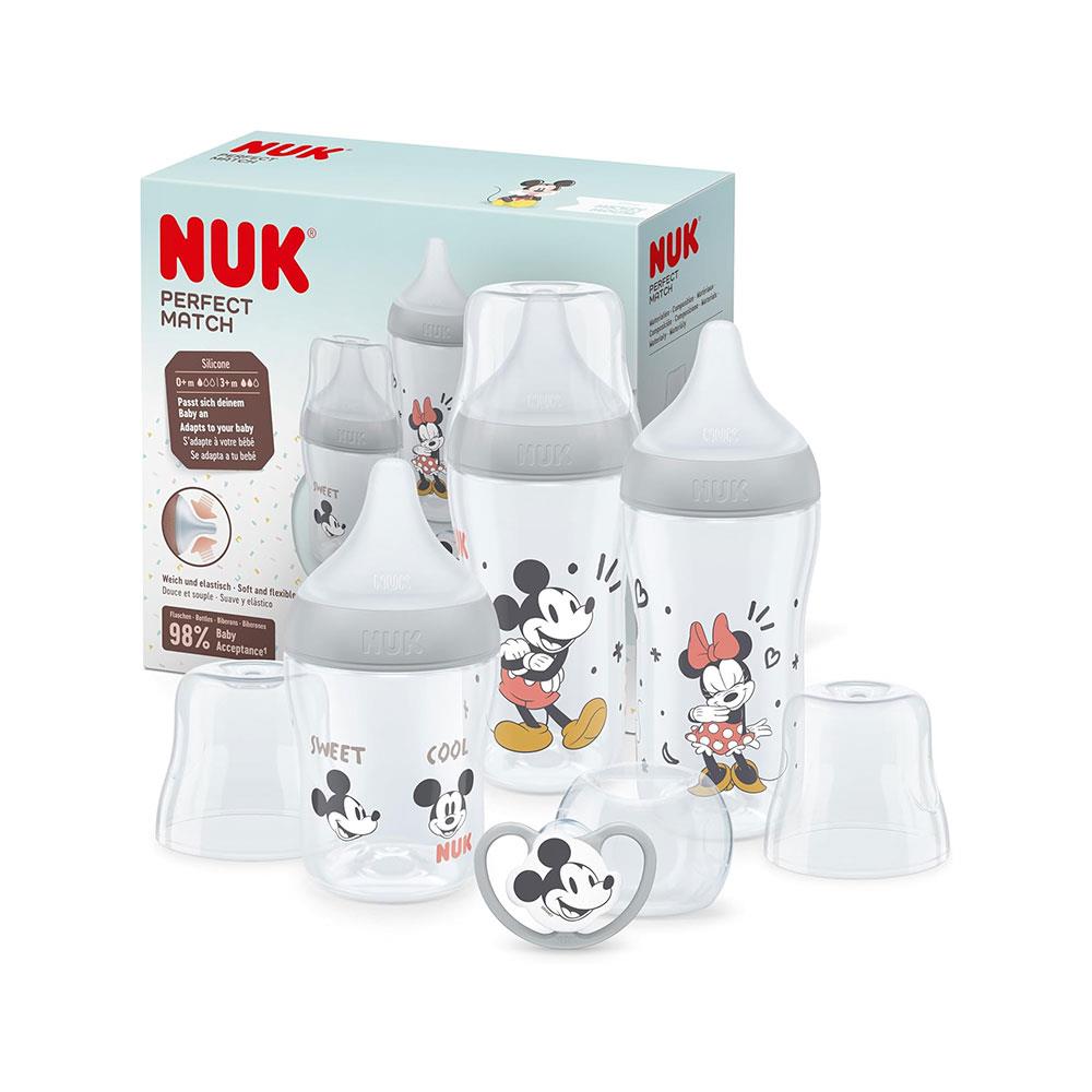 NUK Perfect Match Baby Bottles Set 3 x Anti Colic Baby Bottles & Space Soother - Disney Mickey Mouse Main image