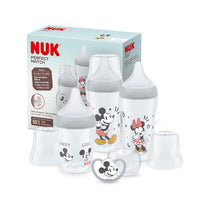 NUK Perfect Match Baby Bottles Set 3 x Anti Colic Baby Bottles & Space Soother - Disney Mickey Mouse
