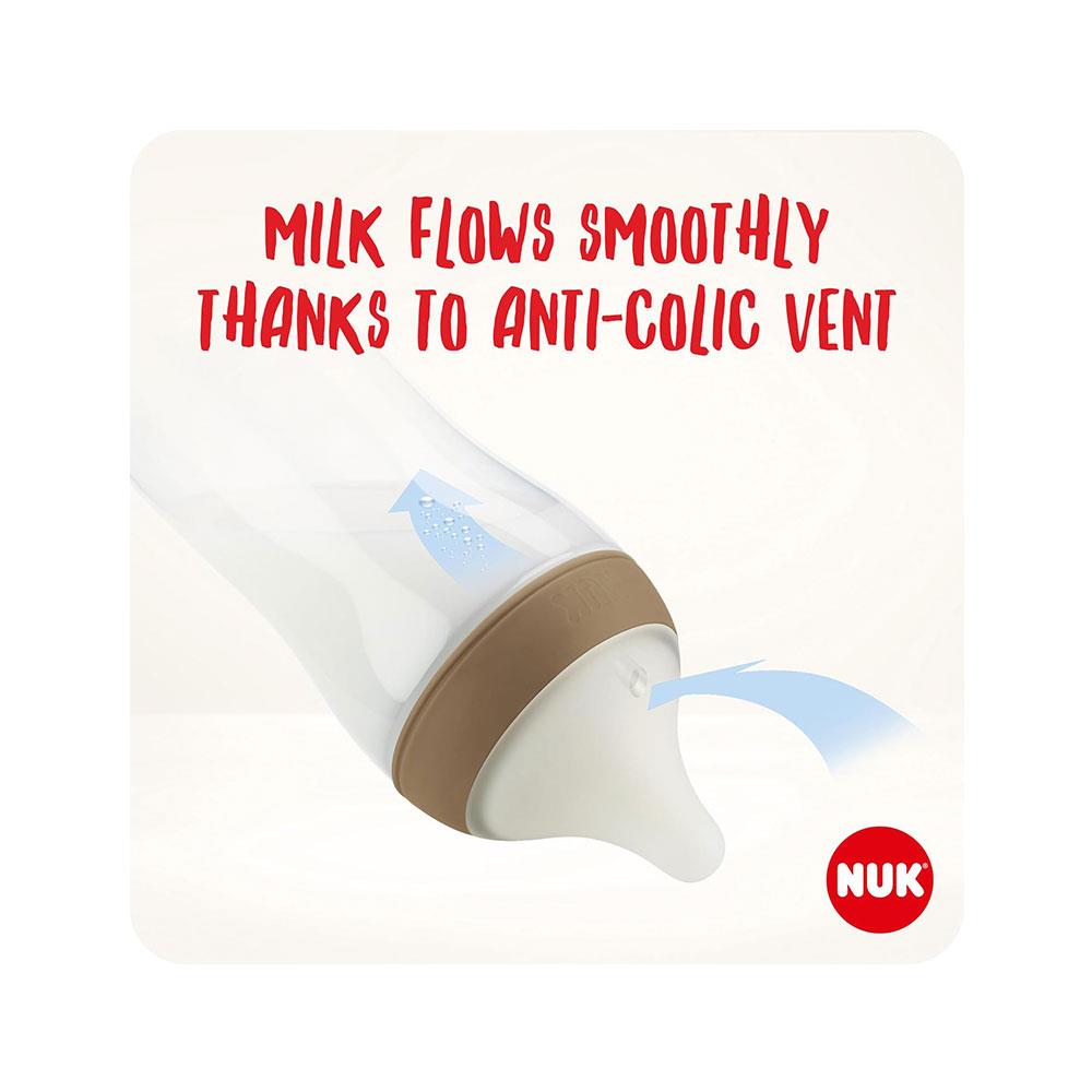 NUK Perfect Match Baby Bottles Set 3 x Anti Colic Baby Bottles & Space Soother - Disney Mickey Mouse