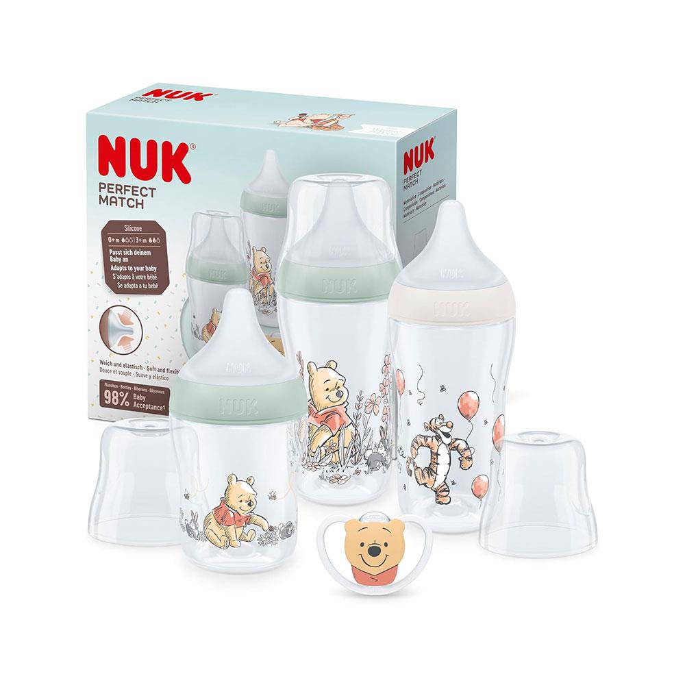 NUK Perfect Match Baby Bottles Set 3 x Anti Colic Baby Bottles & Space Soother - Disney Winnie The Pooh Main image