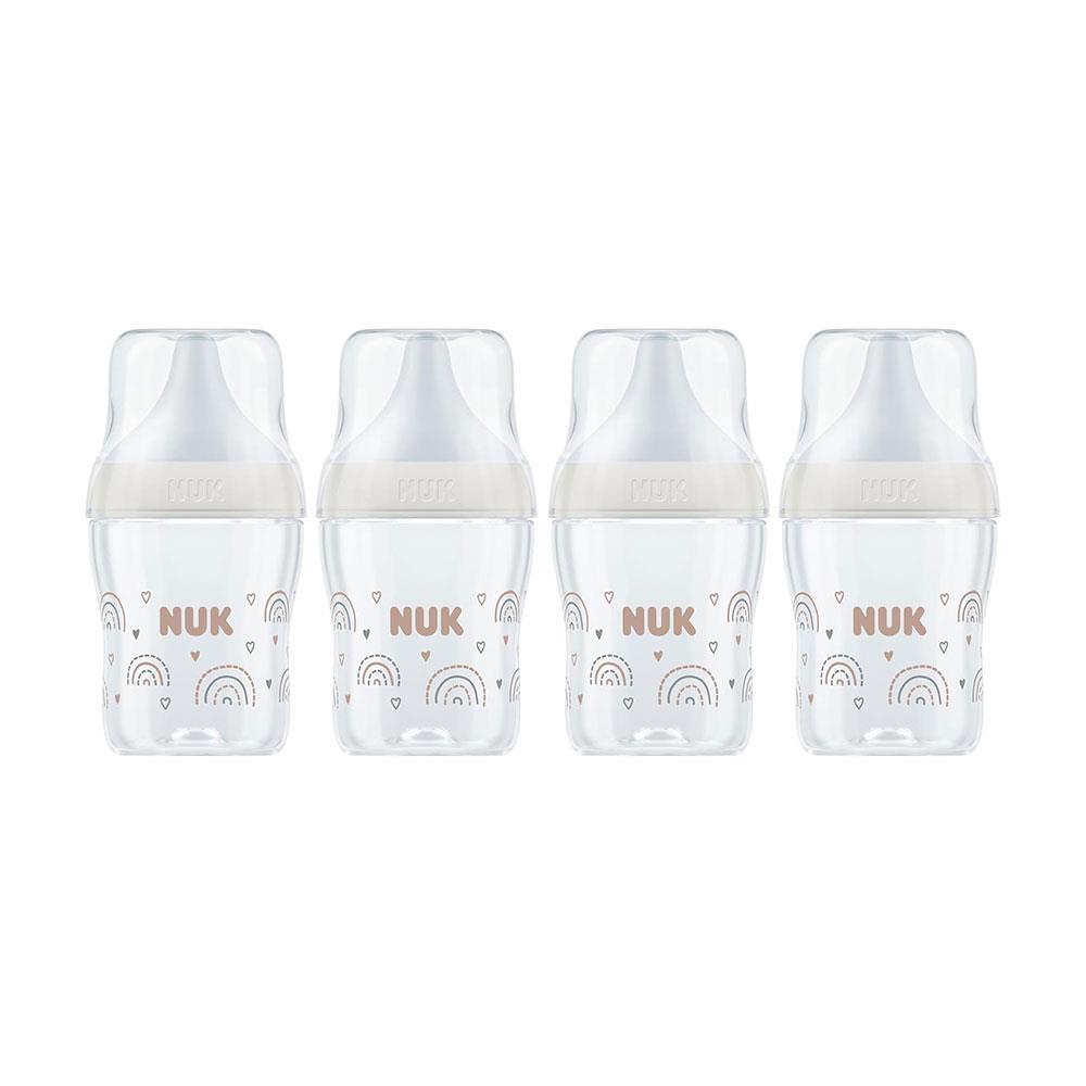 NUK Perfect Match Baby Bottles Set 4 x 150ml Anti Colic Baby Bottles Small Silicone Teat - Rainbow Main image