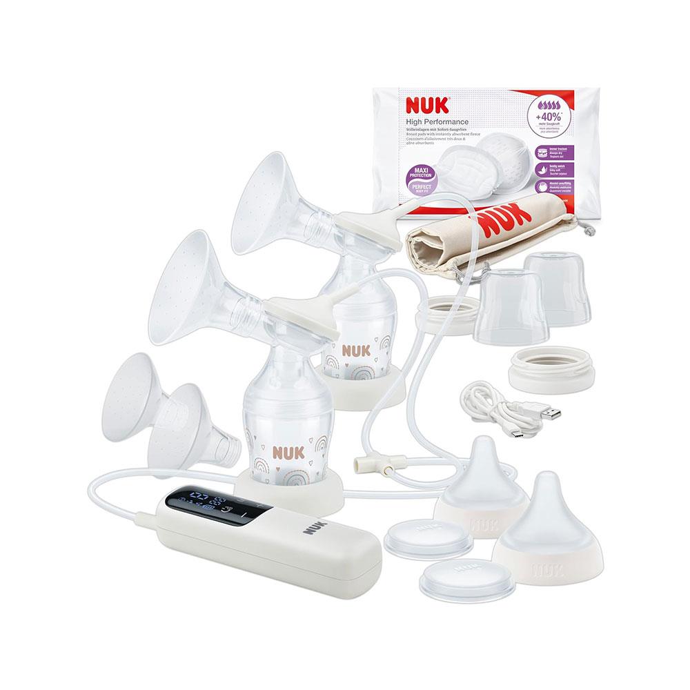 NUK Soft & Easy Electric Breast Pump Double With 2 x Perfect Match Baby Bottle - Clear Main image
