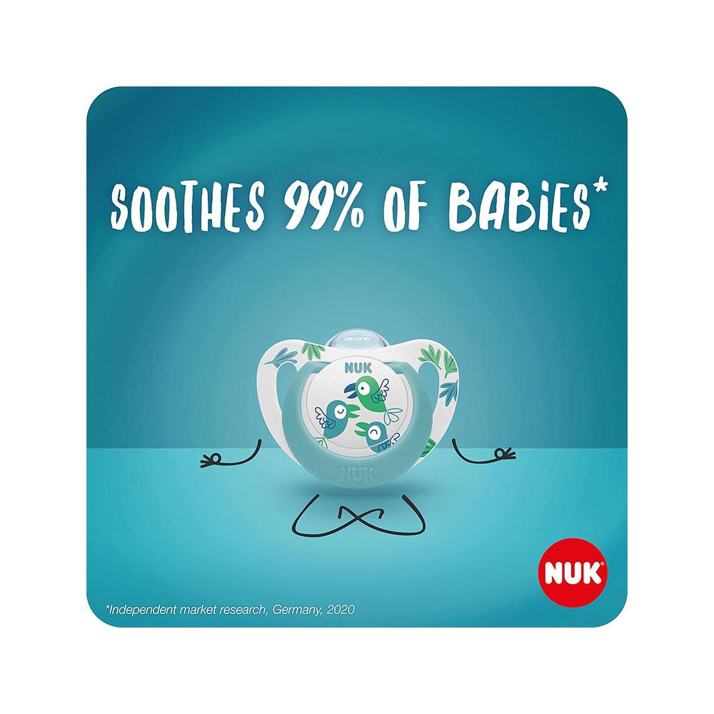 NUK Star Baby Soother Dummy Silicone 6-18 Months 2 Count - Red/Yellow Secondary image