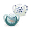 NUK Star Day & Night Baby Soother Dummy Silicone 6-18 Months 2 Count - Blue