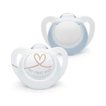 NUK Star Newborn Baby Soother Dummy Silicone 0-2 Months 2 Count - Blue