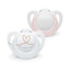 NUK Star Newborn Baby Soother Dummy Silicone 0-2 Months 2 Count - Pink