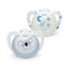 NUK Star Newborn Day & Night Baby Soother Dummy Silicone 0-6 Months 2 Count - Blue