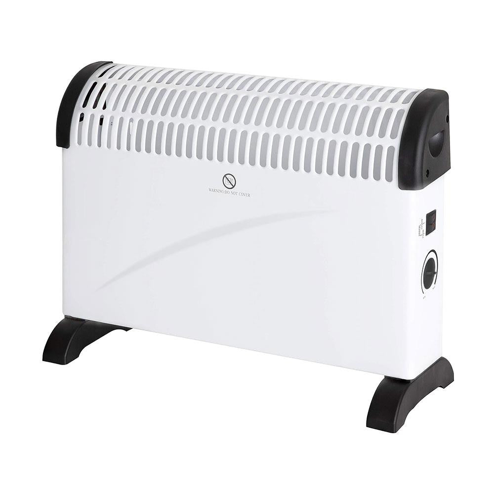 Portable Convector Heater 2000W With 3 Heat Settings Adjustable Thermostat & Overheat Protection - White Main image