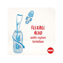 NUK 2 In 1 Flexible Bottle Brush Baby Bottle & Teat Brush - White