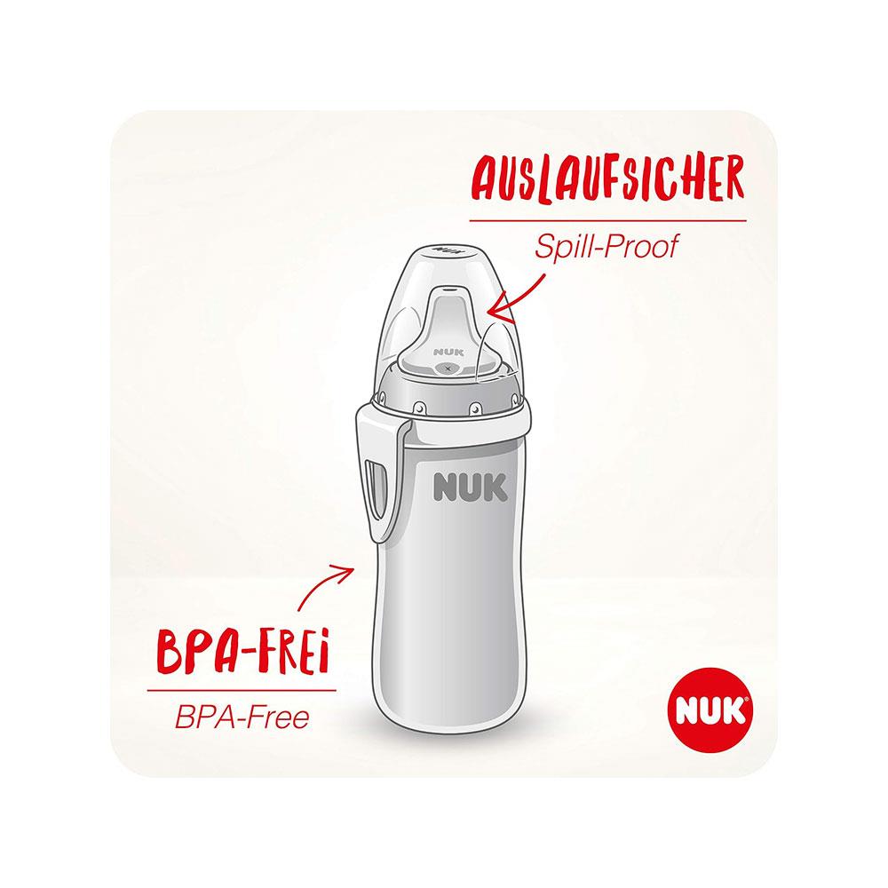 NUK Active Toddler Cup Winnie The Pooh 300ml Leak-Proof Soft Drinking Spout Clip & Protective Cap 12+ Months - Beige