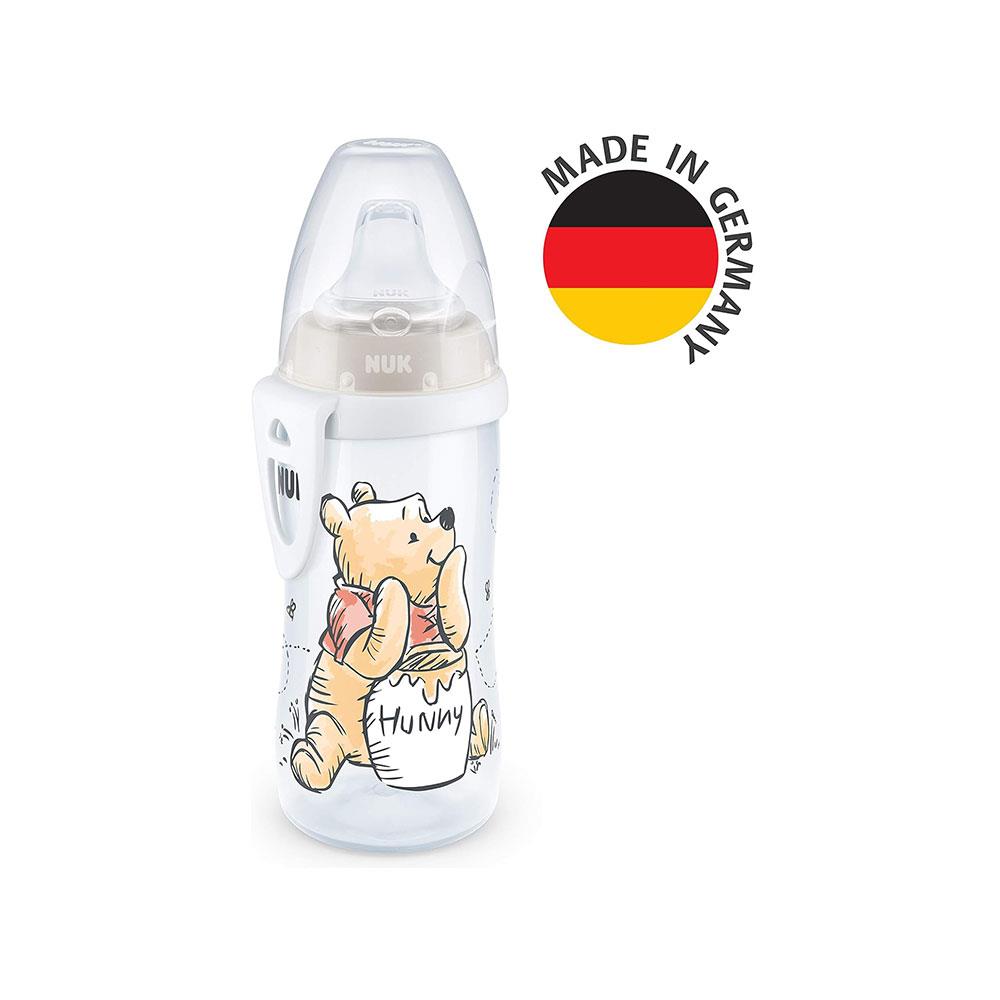 NUK Active Toddler Cup Winnie The Pooh 300ml Leak-Proof Soft Drinking Spout Clip & Protective Cap 12+ Months - Beige