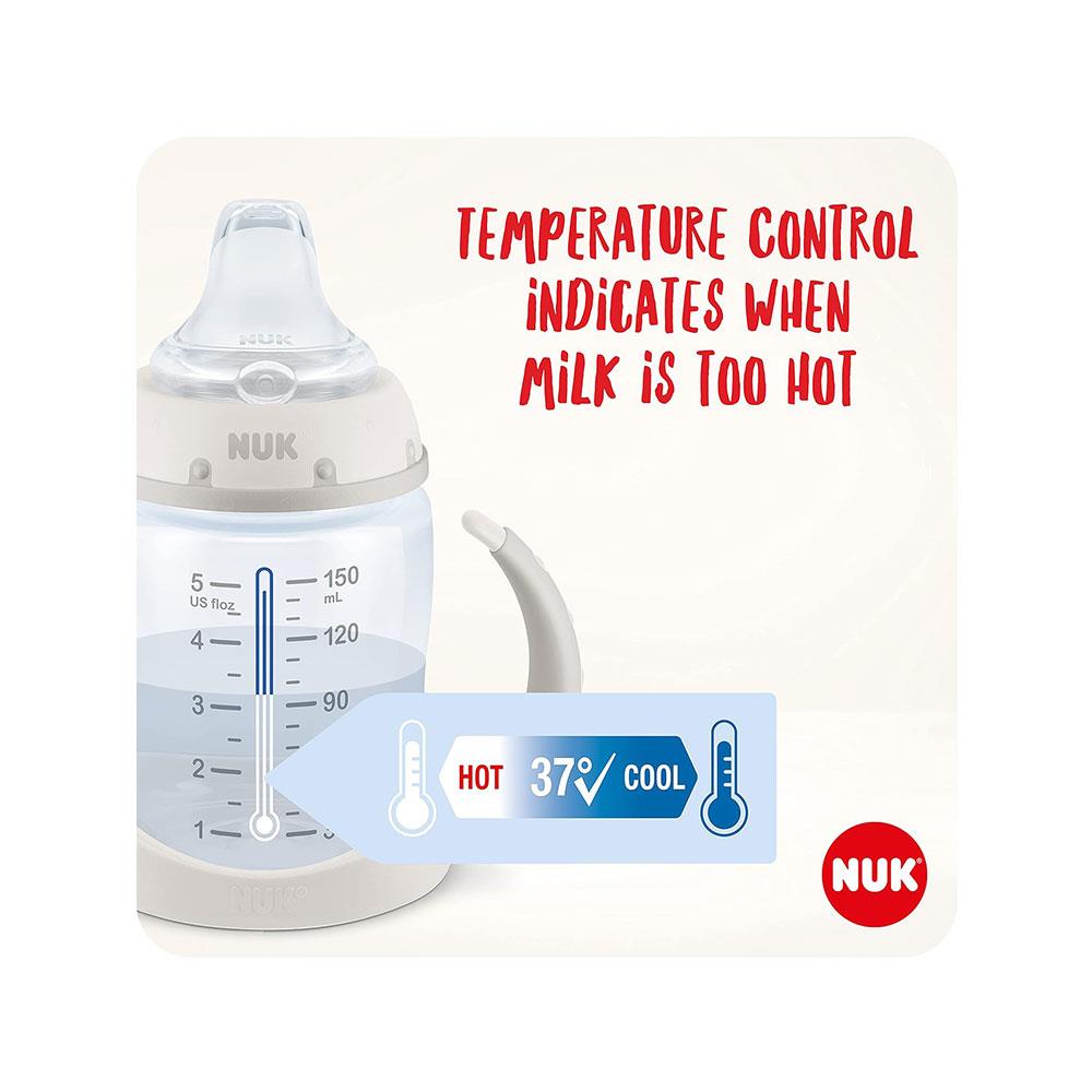 NUK First Choice Learner Bottle Cup Sippy Cup Anti-Colic Vent Disney Mickey Mouse 150ml 6-18 Months - Grey