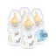 NUK First Choice+ Baby Bottles Set Temperature Control Anti Colic Vent Latex Teat 150ml 4 Pack - Beige