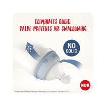 NUK First Choice+ Flow Control Silicone Baby Bottles Teat Size 2 Orthodontic Anti-Colic 6-18 Months 2 Count - Transparent