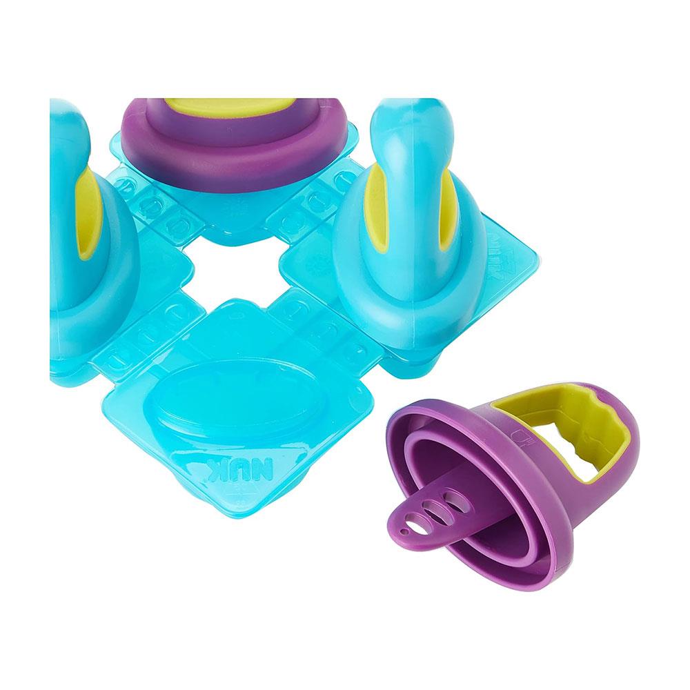 NUK Fresh Foods Baby Ice Lolly Moulds 4 Easy-Grip Mini Ice Lollies - Blue/Purple Secondary image