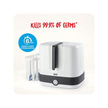 Nuk Vario Express Steam Steriliser Up To 6 Baby Bottles & Accessories In 6 Minutes Removable Basket & Poles - White