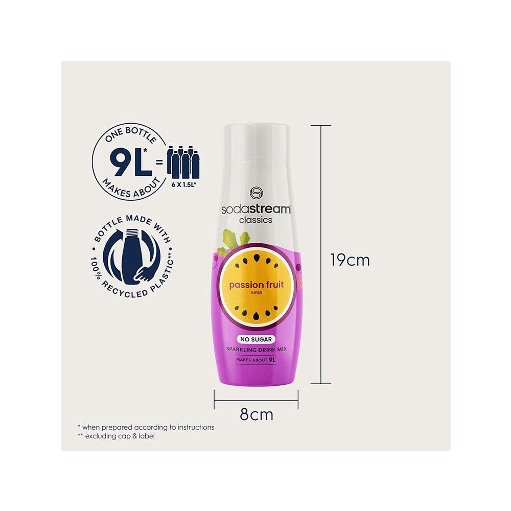 SodaStream Classic Zeros Passionfruit Sparkling Drink Mix 440ml