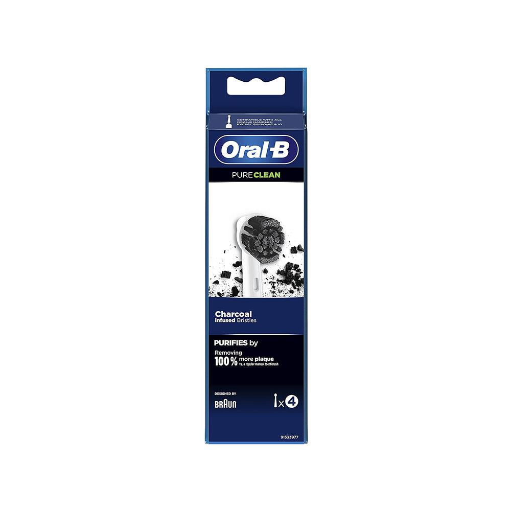Oral-B PureClean Charcoal Electric Toothbrush Head White - Pack of 4