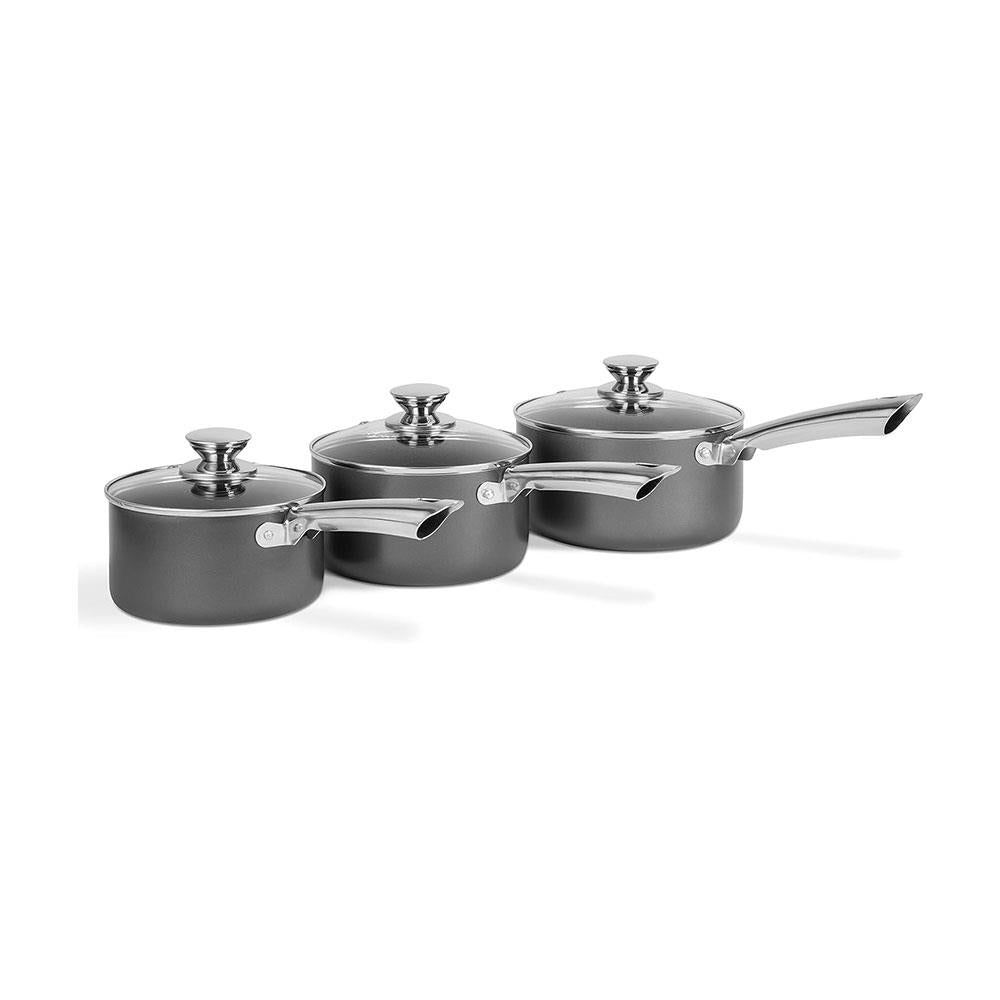 Morphy Richards Accents Induction Saucepan 3 Piece Pan Set 16/18/20 cm - Titanium Main image