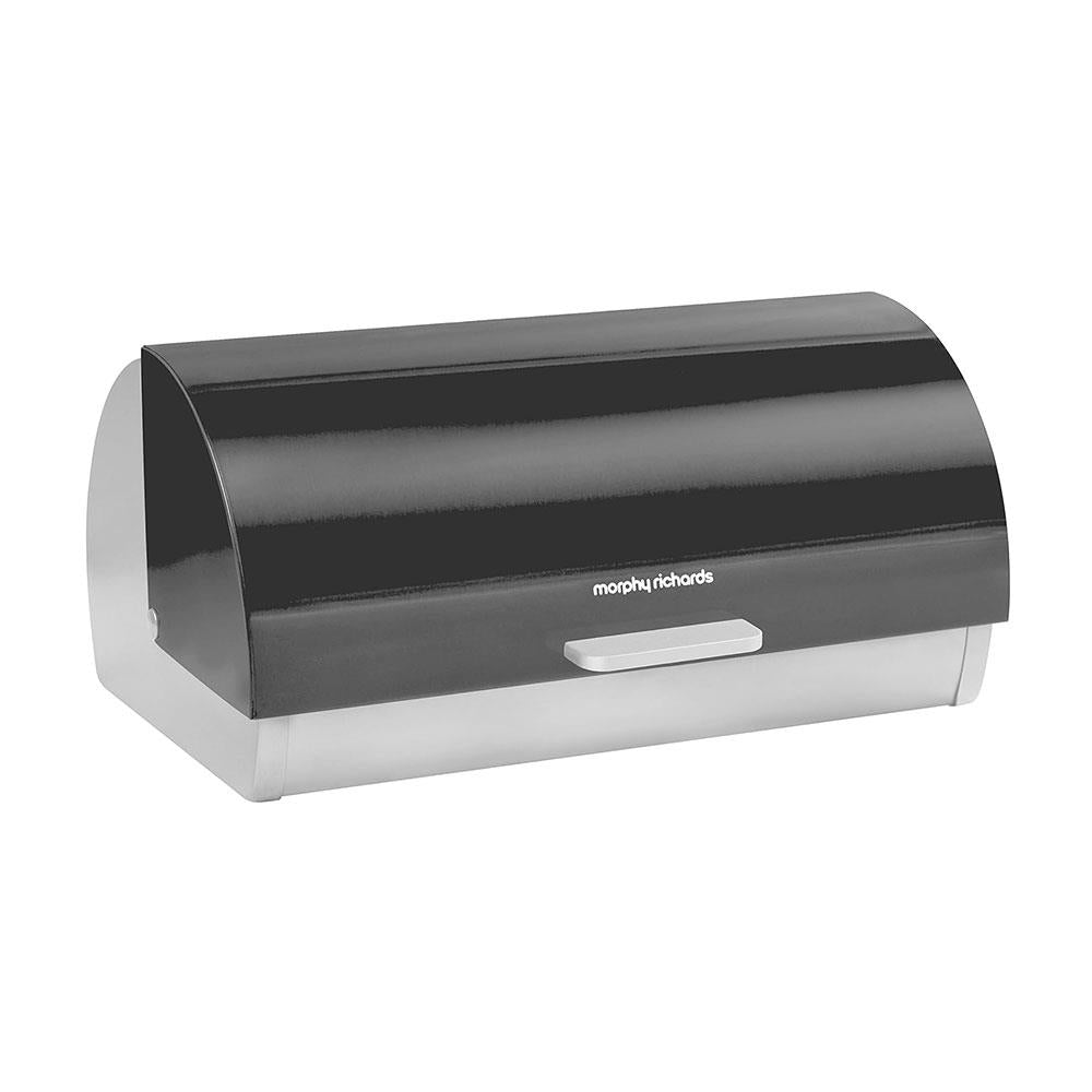 Morphy Richards Accents Roll Top Bread Bin Stainless Steel - Black