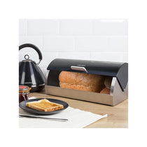 Morphy Richards Accents Roll Top Bread Bin Stainless Steel - Black