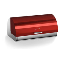 Morphy Richards Accents Roll Top Bread Bin Stainless Steel - Red