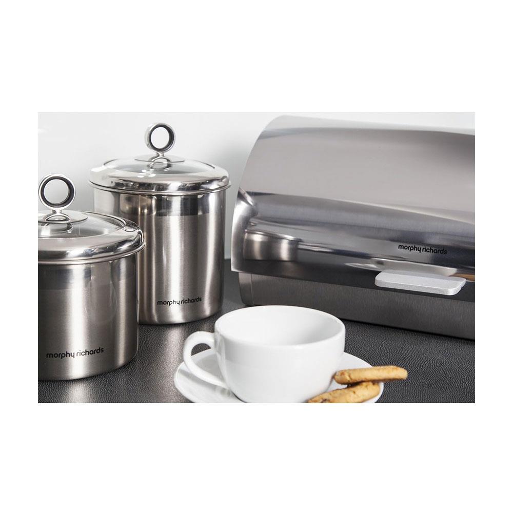 Morphy Richards Accents Roll Top Bread Bin Stainless Steel - Silver