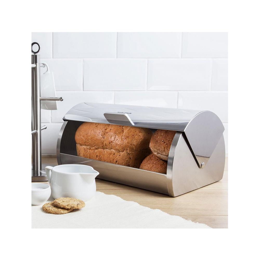 Morphy Richards Accents Roll Top Bread Bin Stainless Steel - Silver