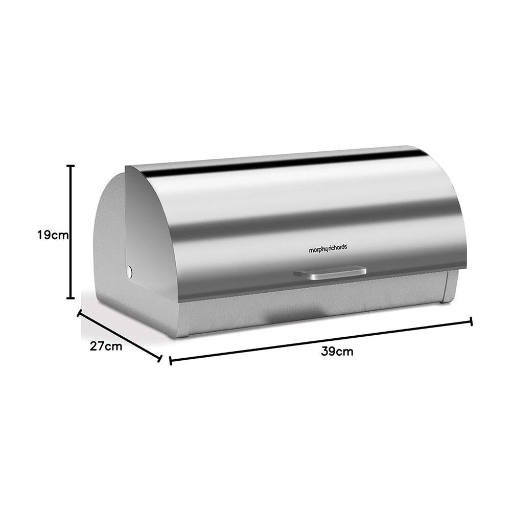 Morphy Richards Accents Roll Top Bread Bin Stainless Steel - Silver