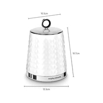 Morphy Richards Dimensions Kitchen Storage Canisters Set of 3 Stainless Steel Round - White