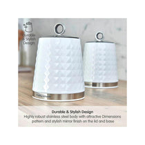 Morphy Richards Dimensions Kitchen Storage Canisters Set of 3 Stainless Steel Round - White