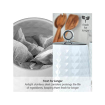 Morphy Richards Dimensions Kitchen Storage Canisters Set of 3 Stainless Steel Round - White
