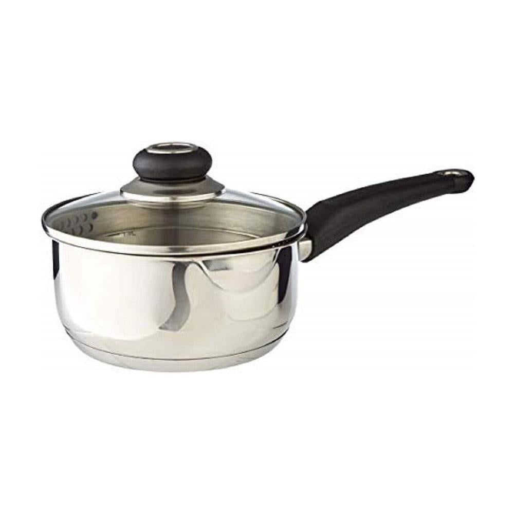 Morphy Richards Equip 20cm Pouring Saucepan With Glass Lid Stay Cool Handles Stainless Steel - Silver Main image