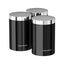 Morphy Richards Accents Kitchen Storage Canisters Set of 3 Stainless Steel - Black